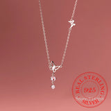 Sterling Silver Crystal Butterfly Choker Necklace Pendant 14K Plated