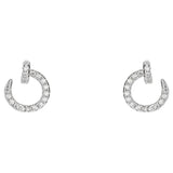 S925 Crystal Letter C Stud Earrings Wedding Party Jewelry Gift