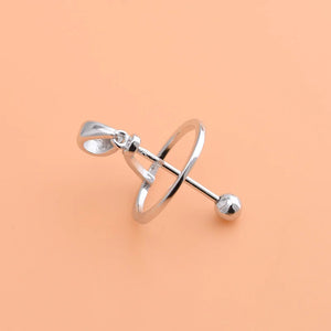 S925 Sterling Silver Crystal Pearl Planet Pendant DIY Bracelet Accessory