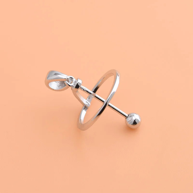 S925 Sterling Silver Crystal Pearl Planet Pendant DIY Bracelet Accessory
