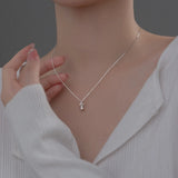 Sterling Silver Crystal Rose Flower Choker Necklace Pendant 14K Plated