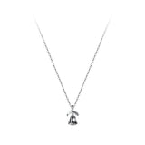 Sterling Silver Crystal Rose Flower Choker Necklace Pendant 14K Plated