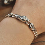 925 Silver Cuban Chain Snake Bracelet Men Party Gift