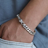 925 Silver Cuban Chain Snake Bracelet Men Party Gift