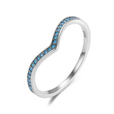 925 Silver Turquoise V Shape Stacking Ring Vintage Jewelry