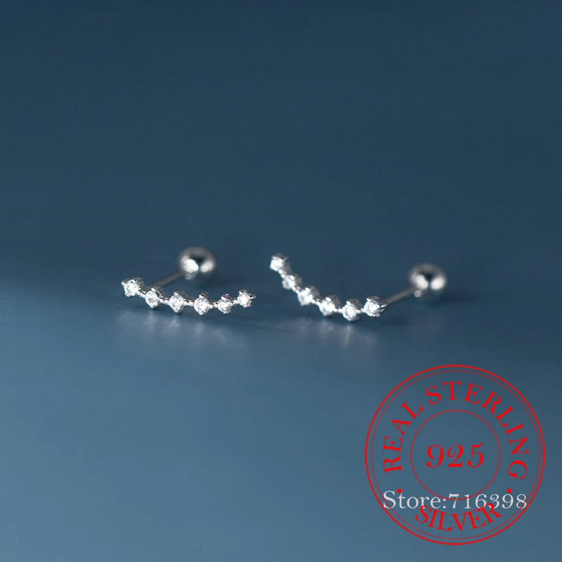 S925 Crystal Stud Earrings 14K Plated Wedding Party Jewelry Gift