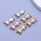 S925 Sterling Silver DIY Bow Knot Buckle Pearl Necklace Bracelet Connection