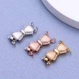 S925 Sterling Silver DIY Bow Knot Buckle Pearl Necklace Bracelet Connection
