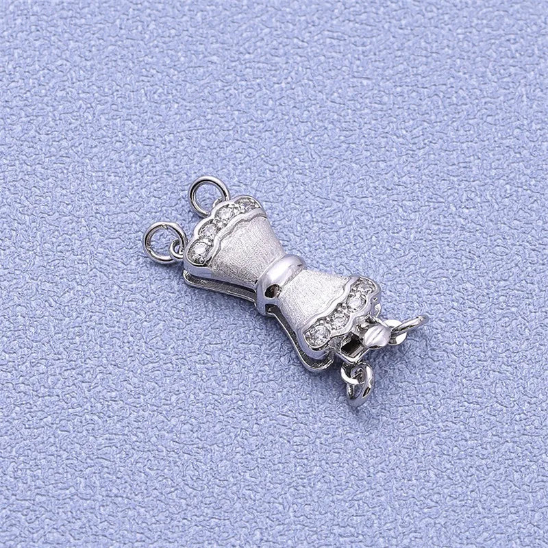 S925 Sterling Silver DIY Bow Buckle Jewelry Accessories