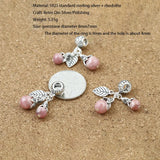 S925 Sterling Silver DIY Rhodolite Fruit Bracelet Pendant