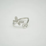S925 Silver DIY Butterfly Pearl Ring Fittings