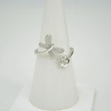 S925 Silver DIY Butterfly Pearl Ring Fittings