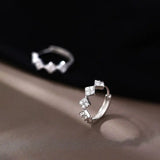 S925 Sterling Silver Daily Diamond Zircon Earrings Small Sense Japanese Style