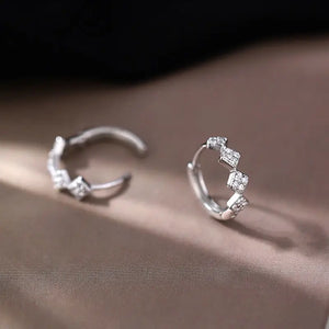 S925 Sterling Silver Daily Diamond Zircon Earrings Small Sense Japanese Style