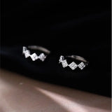 S925 Sterling Silver Daily Diamond Zircon Earrings Small Sense Japanese Style
