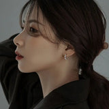 S925 Sterling Silver Daily Diamond Zircon Earrings Small Sense Japanese Style
