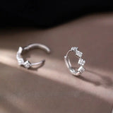 S925 Sterling Silver Daily Diamond Zircon Earrings Small Sense Japanese Style