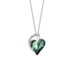 S925 Crystal Heart Colored Diamond Necklace & Clavicle Chain