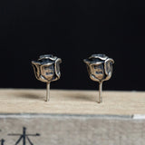 S925 Sterling Silver Dead Rose Old Earrings