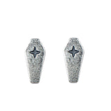 S925 Death Cross Stud Earrings Gothic Punk Style Jewelry