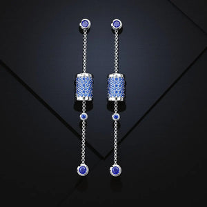Sterling Silver Diamond Drop Earrings Cute Castle Jewelry Fairy Tales Wedding