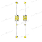 Sterling Silver Diamond Drop Earrings Cute Castle Jewelry Fairy Tales Wedding