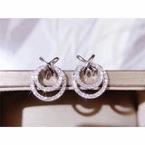925 Silver Round Stud Earrings Bohemia Wedding Jewelry
