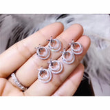 925 Silver Round Stud Earrings Bohemia Wedding Jewelry