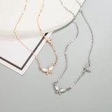 925 Sterling Silver Double Bow Fritillary Necklace