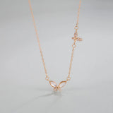 925 Sterling Silver Double Bow Fritillary Necklace