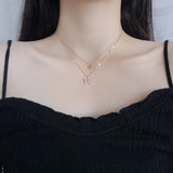 S925 Sterling Silver Double Butterfly Necklace for Women