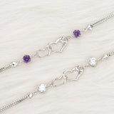 S925 Silver Double Heart Bracelet Inlaid Diamond Engagement Jewelry