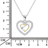 S925 Double Heart Necklace Silver Jewelry Wedding