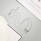 S925 Double Layer Bow Diamond Necklace - Women's Jewelry Gift
