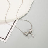 S925 Double Layer Bow Diamond Necklace - Women's Jewelry Gift