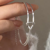 S925 Sterling Silver Double Layer Chain Knot Bracelet Girls Charm Bracelet