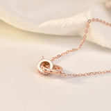 S925 Double Ring Necklace Love Heart Hollow Clavicle Chain