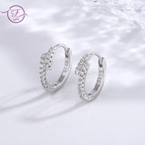 S925 Silver Double-Row Zircon Earrings for Women
