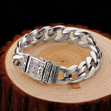 S925 Silver Double Snap Cuban Bracelet 18/20/22mm Length Chain Men Party Jewelry