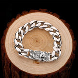 S925 Silver Double Snap Cuban Bracelet 18/20/22mm Length Chain Men Party Jewelry