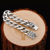S925 Silver Double Snap Cuban Bracelet 18/20/22mm Length Chain Men Party Jewelry