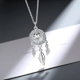 S925 Silver Dream Catcher Necklace Zircon Clavicle Necklace