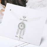 S925 Silver Dream Catcher Necklace Zircon Clavicle Necklace