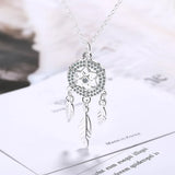 S925 Silver Dream Catcher Necklace Zircon Clavicle Necklace