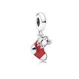 S925 Sterling Silver Candy Heart Charm Bracelet Santa Claus Christmas Gift