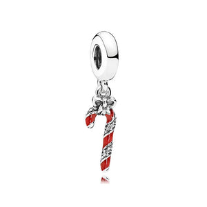 S925 Sterling Silver Candy Heart Charm Bracelet Santa Claus Christmas Gift
