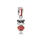 S925 Sterling Silver Candy Heart Charm Bracelet Santa Claus Christmas Gift