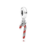 S925 Sterling Silver Candy Heart Charm Bracelet Santa Claus Christmas Gift