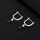S925 Silver Drop Sapphire Earrings, Minimalist Anti-Allergy