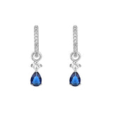S925 Silver Drop Sapphire Earrings, Minimalist Anti-Allergy